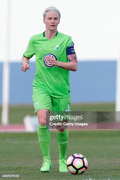 Nilla Fischer of Wolfsburg during the Women's Friendly Match between VfL Wolfsburg Women's and SC Huelva on February 2, 2017 in Vila Real Santo...