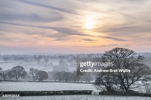 Atmospheric mist covers the valley floor in rural North Yorkshire Atmospheric mist covers the valley floor in rural North Yorkshire