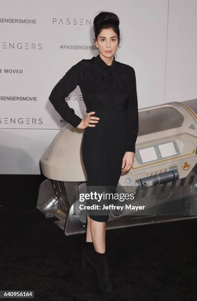 Actress/comedian Sarah Silverman arrives at the Premiere Of Columbia Pictures' 'Passengers' at Regency Village Theatre on December 14, 2016 in...