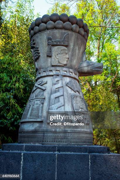 nezahualcoyotl fountain - aztec ruins national monument stock pictures, royalty-free photos & images