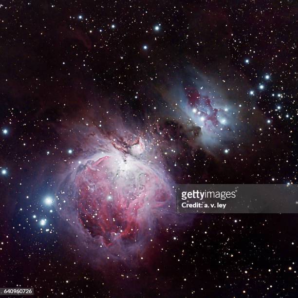 the great nebula in orion - orionnebel stock-fotos und bilder
