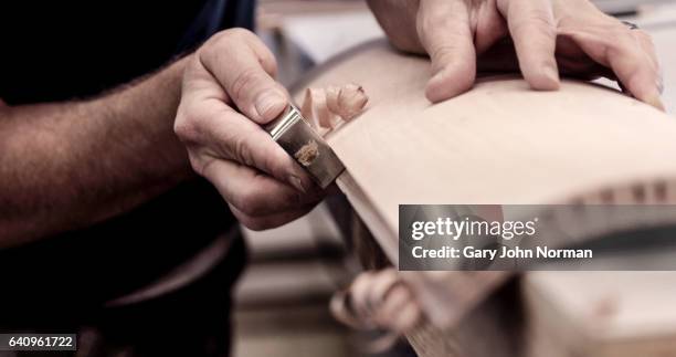 craftsperson using hand tools, close up - carpentry tools stockfoto's en -beelden