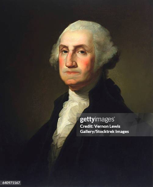 vintage american history painting of president george washington. - george washington stock illustrations