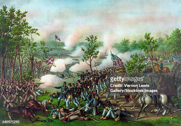 vintage american civil war print of the battle of atlanta. - 1864 stock-grafiken, -clipart, -cartoons und -symbole