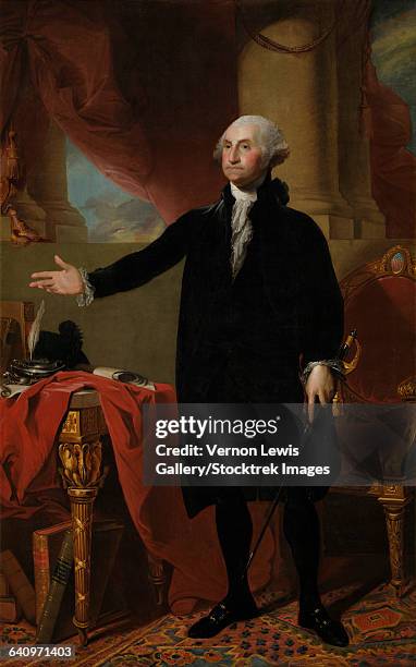 ilustraciones, imágenes clip art, dibujos animados e iconos de stock de lansdowne portrait of president george washington. - founding fathers