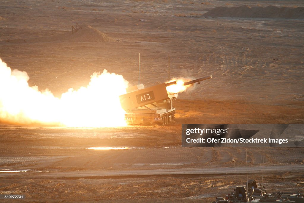 The M270 Multiple Launch Rocket System (MLRS).