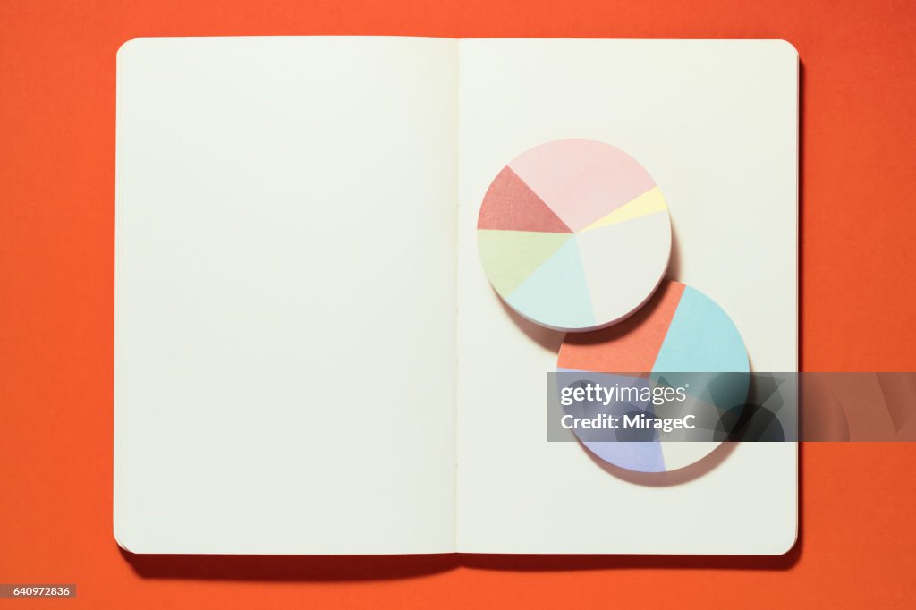 Pie Chart on a Blank Notebook