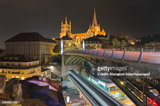 city of lausanne in the west of switzerland. - bern canton stock pictures, royalty-free photos & images
