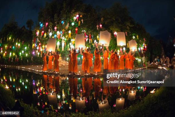 wat pan tao temple, chiang mai, thailand - khom loy stock pictures, royalty-free photos & images