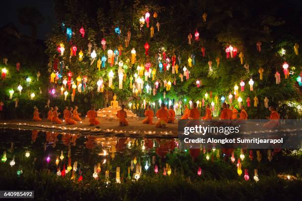 wat pan tao temple, chiang mai, thailand - khom loy stock pictures, royalty-free photos & images