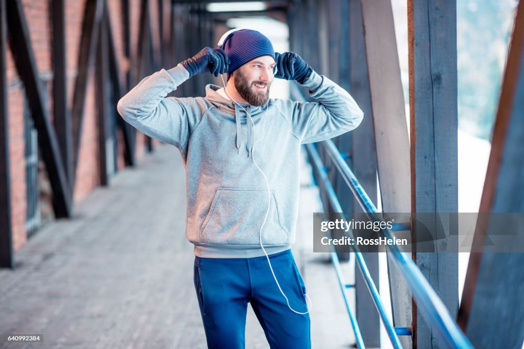 Man exercising outdoors