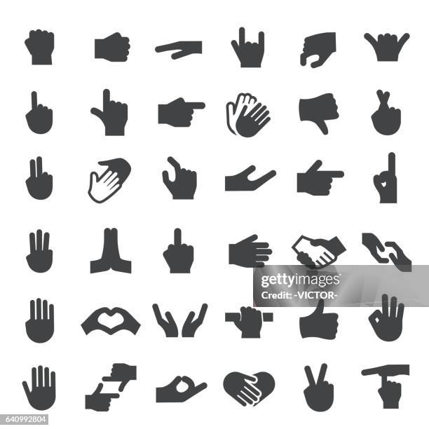 gesture icons - big series - hand sign icon stock illustrations