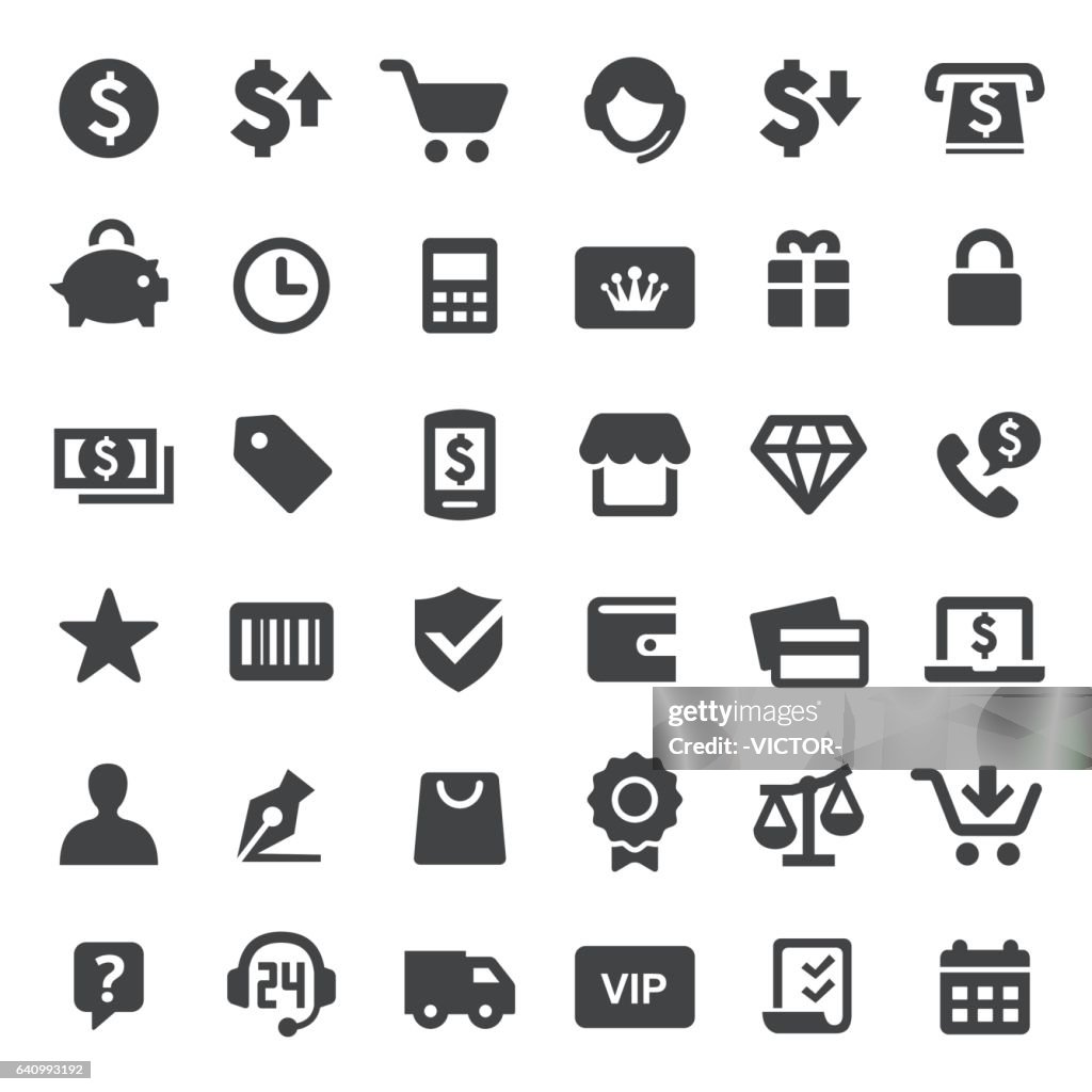 Winkelen Icons - grote reeksen