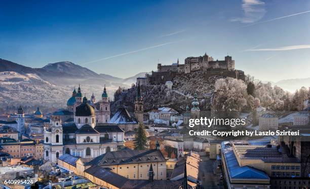 the downtown of salzburg - salzburger land stock pictures, royalty-free photos & images