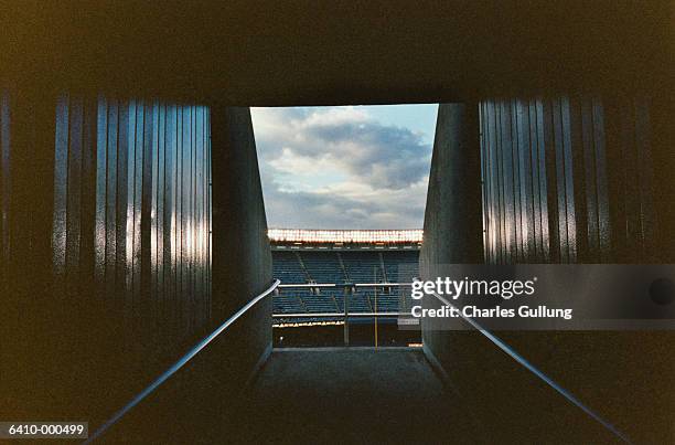 corridor in stadium - stadium inside stock-fotos und bilder