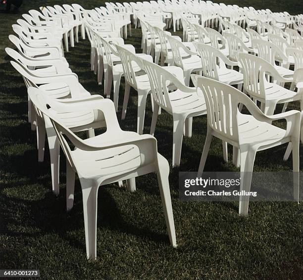 rows of plastic chairs - chairs in a row stock pictures, royalty-free photos & images