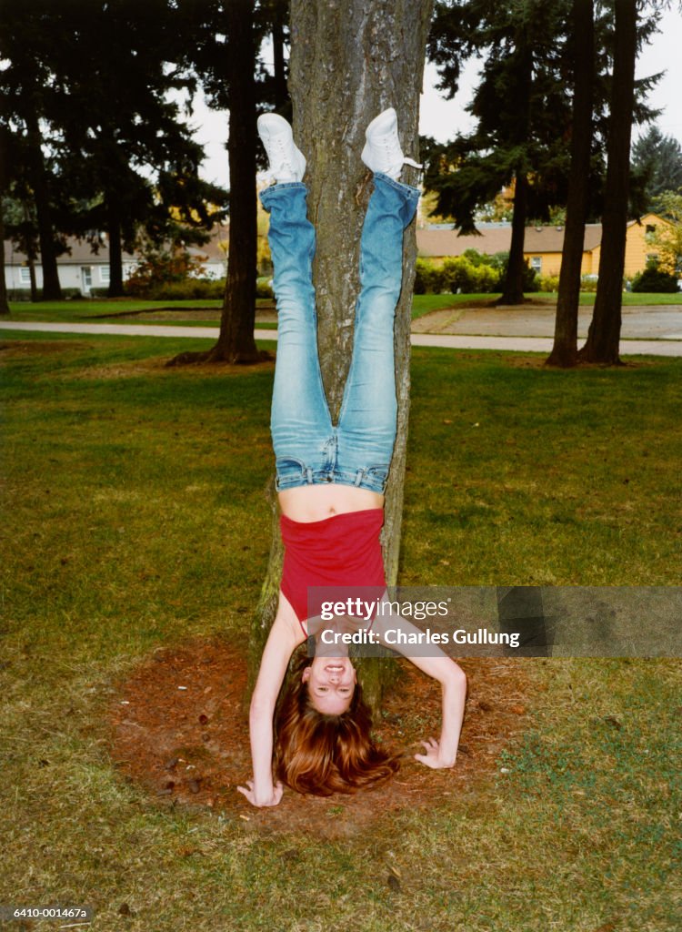 Girl Doing Handstand