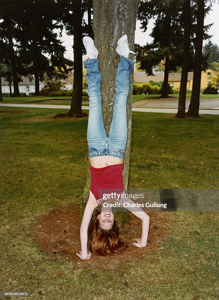 Girl Doing Handstand