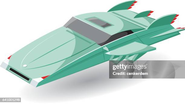 stockillustraties, clipart, cartoons en iconen met vliegende auto - flying cars