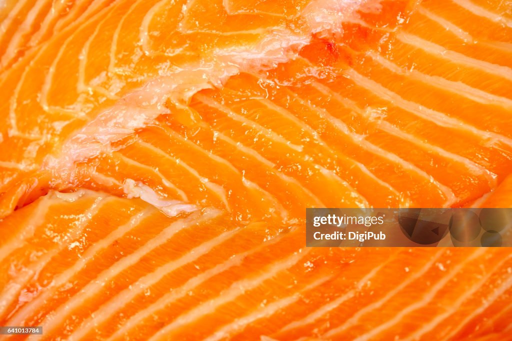 Salmon trout meat texture