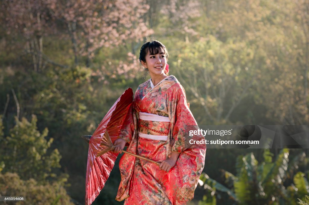 Beautiful women in kimono Traditional Japanese