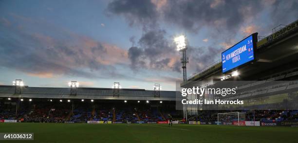 The sun sets near the end of the game during the Premier League match between Crystal Palace and Sunderland at Selhurst Park on February 4, 2017 in...