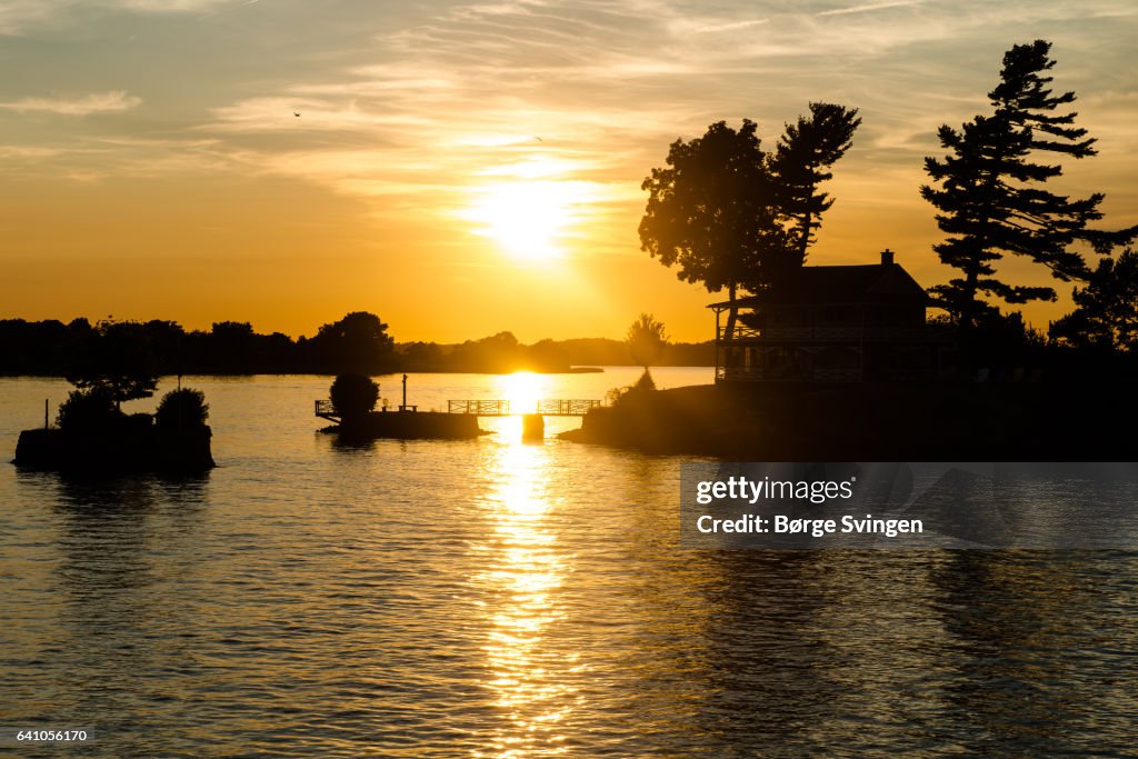Sunset on Saint Lawrence river
