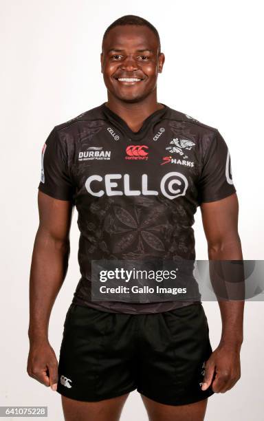 Chiliboy Ralepelle during Cell C Sharks photocall session at Growthpoint Kings Park on January 25, 2017 in Durban, South Africa.