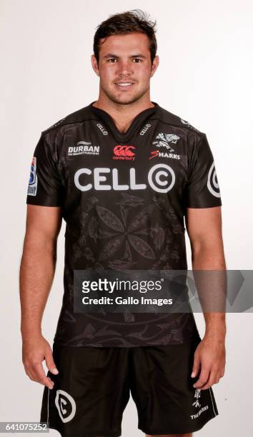Franco Marais during Cell C Sharks photocall session at Growthpoint Kings Park on January 25, 2017 in Durban, South Africa.