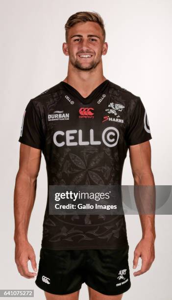 Jeremy Ward during Cell C Sharks photocall session at Growthpoint Kings Park on January 25, 2017 in Durban, South Africa.