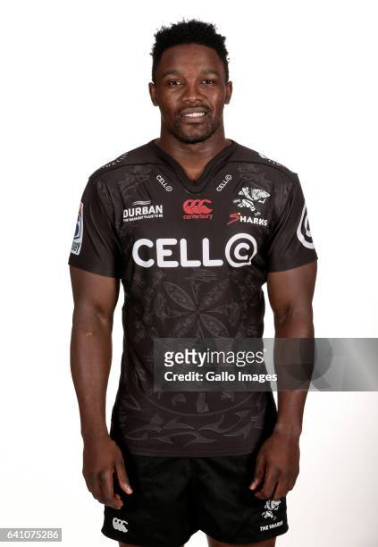 Lwazi Mvovo during Cell C Sharks photocall session at Growthpoint Kings Park on January 25, 2017 in Durban, South Africa.