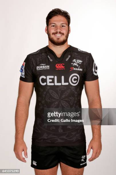 Marius Louw during Cell C Sharks photocall session at Growthpoint Kings Park on January 25, 2017 in Durban, South Africa.