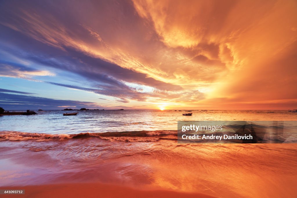 Sunset over Indian ocean