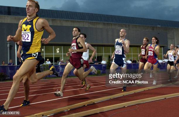 Alan Webb of Michigan takes the early lead in the Men's 1500 Meter Final during the Division 1 Men's and Women's Track and Field Championship held at...