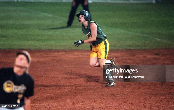 Centerfielder Jess Christensen takes of for second base against Kennesaw State University during the Division II Women's Softball Championship held...