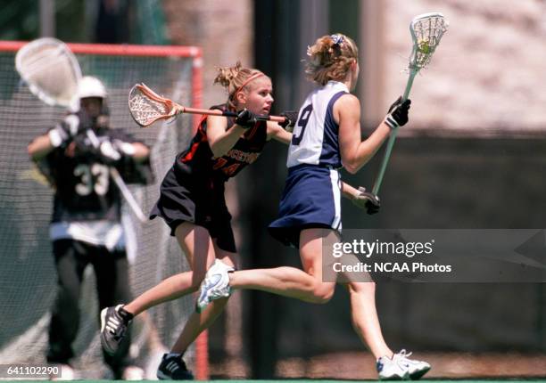 Katie Norbury of Princeton University plays defense against Wick Stanwick of Georgetown University during the Division I Women's Lacrosse...