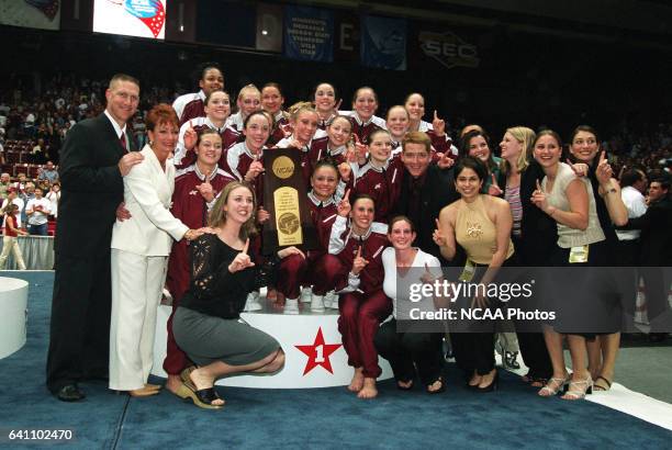 The University of Alabama team, coaches and support staff celebrate their victory following the Super Six Team Finals of the NCAA Photos via Getty...