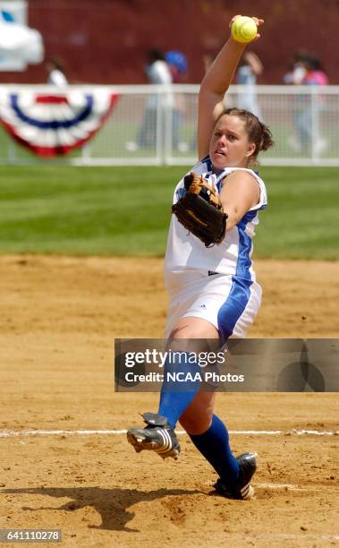 Aimee Murch of Lynn University pitches against Kennesaw State University during the Division II Women's Softball Championship held at the James I....