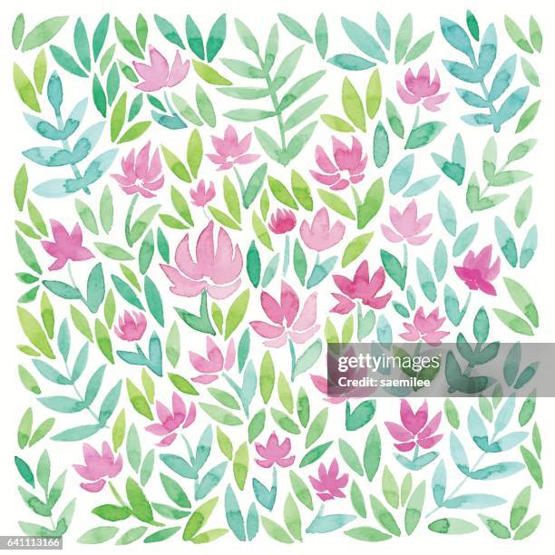 floral watercolor pattern - floral pattern water colour stock illustrations