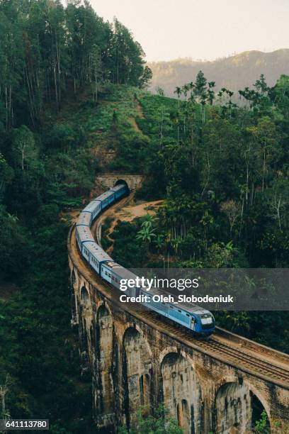 neun arch bridge in sri lanka  - landschaft asien schiene stock-fotos und bilder