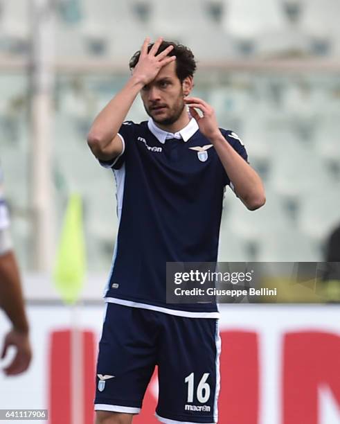 Marco Parolo of SS Lazio during the Serie A match between Pescara Calcio and SS Lazio at Adriatico Stadium on February 5, 2017 in Pescara, Italy.