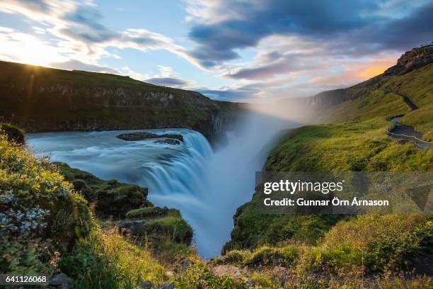 gullfoss falls iceland - gunnar örn árnason stock-fotos und bilder