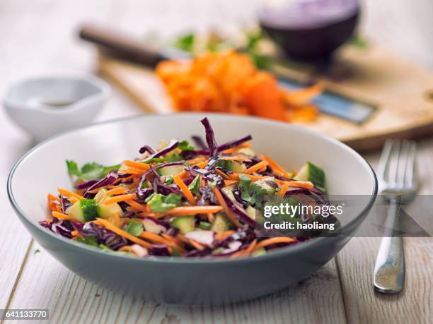 healthy slaw - coleslaw stock pictures, royalty-free photos & images