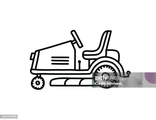 landscaping icon - lawn tractor stock illustrations