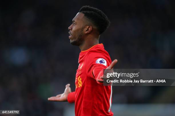 Daniel Sturridge of Liverpool during the Premier League match between Hull City and Liverpool at KCOM Stadium on February 4, 2017 in Hull, England.