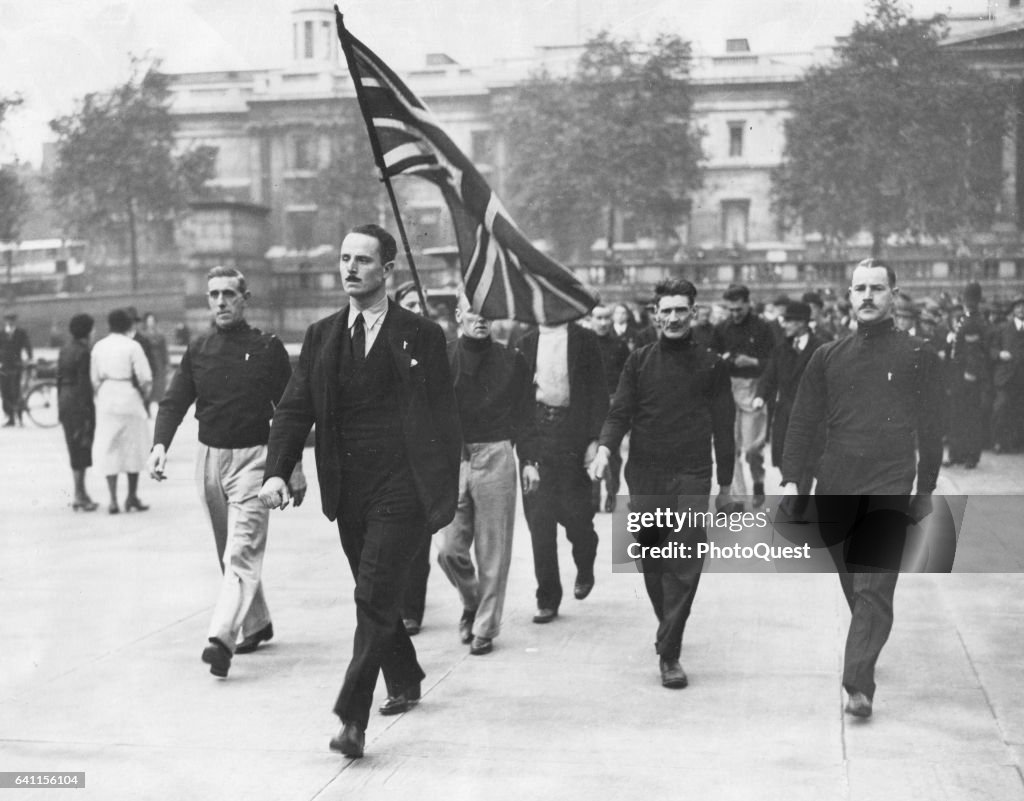 Mosley Rally British Fascist politician Oswald Mosley leads British Union of... News ...