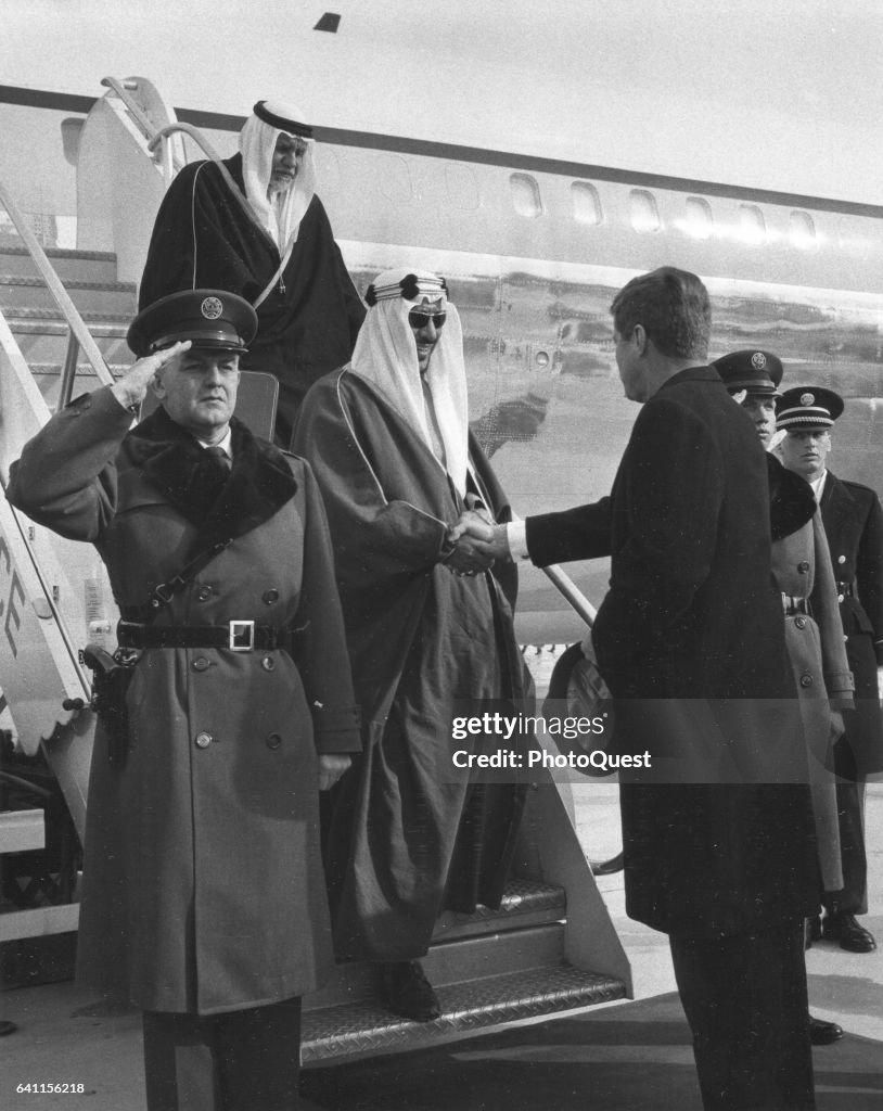 Saudi King Saud Visits JFK