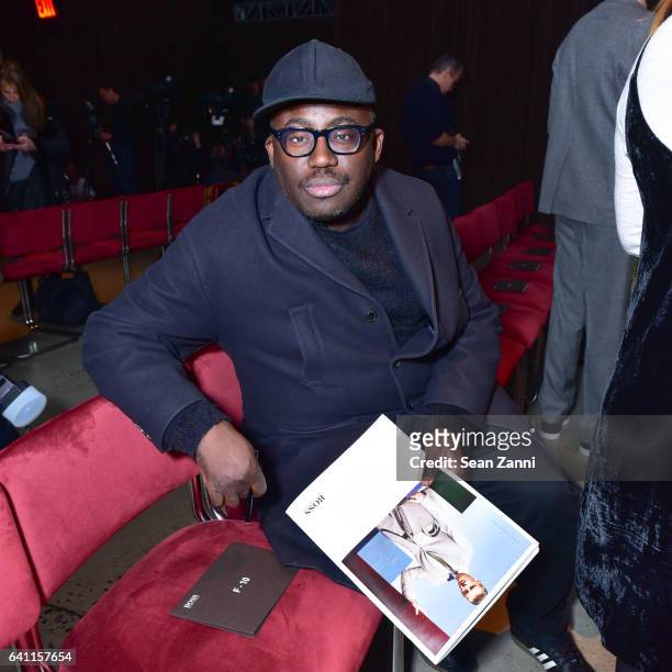 Edward Enninful attends Boss - Front Row - NYFW: Men's at Skylight Modern on January 31, 2017 in New York City.