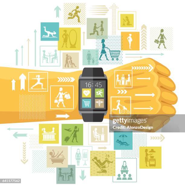 modern life app concept - corporate wellness program stock illustrations