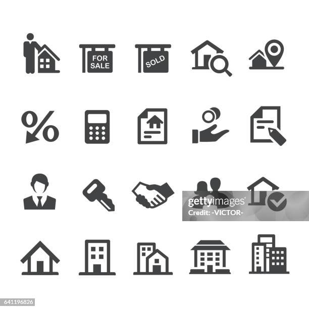 illustrations, cliparts, dessins animés et icônes de immobilier icons set - série smart - calculette